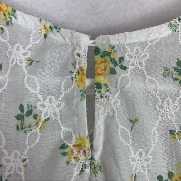 Girls Knit Works Yellow Rose Eyelet Floral Tiered A-Line Ruffled Dress Size 12 - Picture 15 of 16